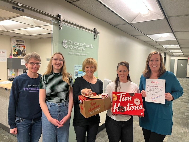 CancerCareMBFdn's tweet photo. Today our staff were honoured to receive a nomination by a community member for #TimsforGood.
We want to thank all of you incredible people who support the work we do for Manitobans touched by cancer every day. This is work we love to do and we couldn't do it without you. ❤ https://t.co/Md4xX7CpqX