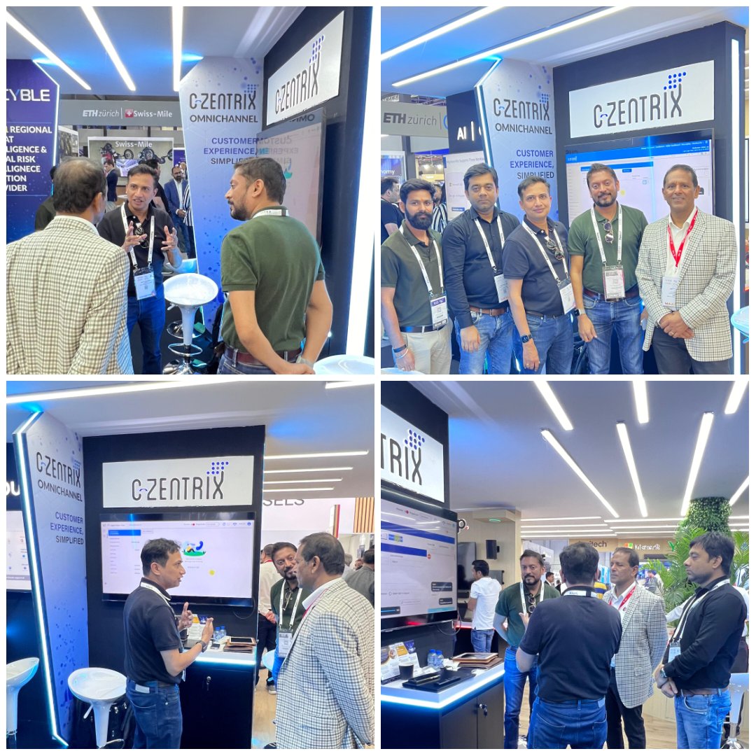 czentrix's tweet photo. Mr.K.S Parag, Managing Director of FVC interacting with our team from C-Zentrix on the final day of GITEX Global 2023💼

#gitexglobal2023 #customerexperience #AIincontactcenter #omnichannelsolution #cxinnovation #CZentrix #FVC #dubai https://t.co/A7xxugttMd