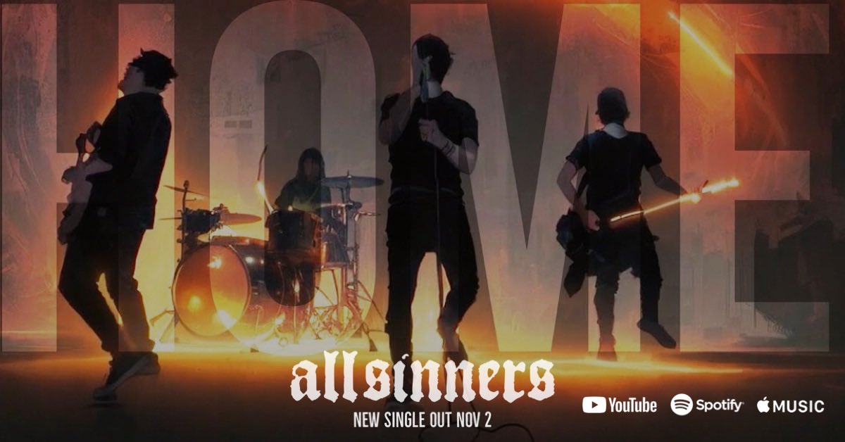 New single ‘HOME’ out November 2 
#allsinnersmusic #song #newsingle #rock