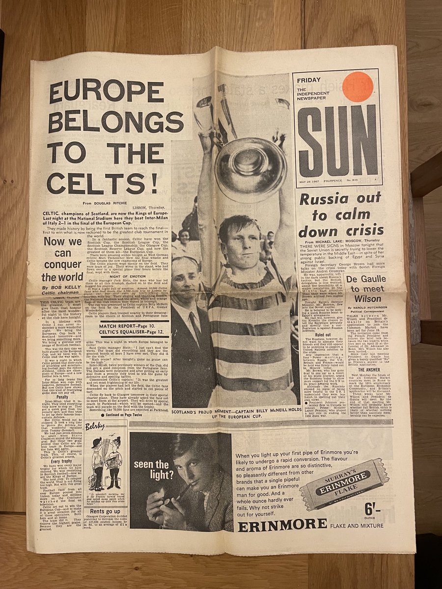patd1967's tweet photo. Front page of SUN morning after Lisbon https://t.co/eQr9lz5UuW