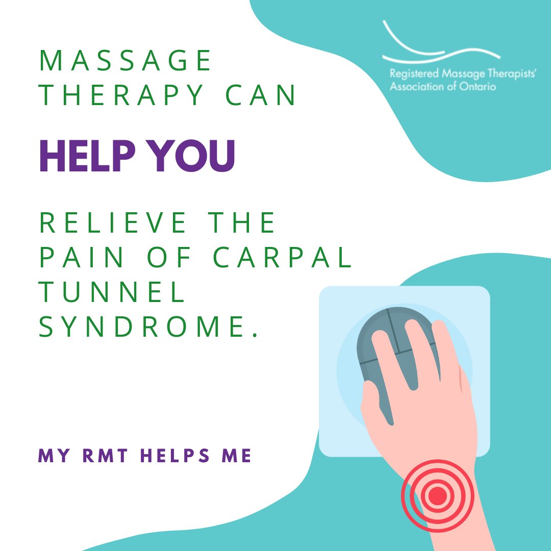 RMTAO's tweet photo. Your RMT can help you relieve your pain, tingling and numbness from carpal tunnel syndrome as well as improve hand function. #carpaltunnel #wristpain #MTAW #MyRMThelpsMe https://t.co/C1g6evwu2f
