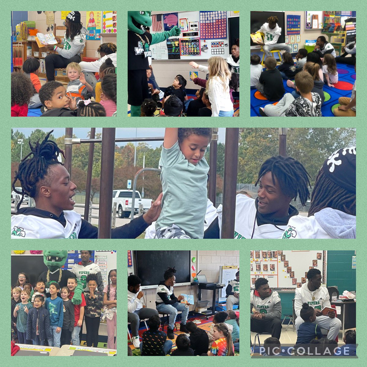 The Vance County High School Viper Football team read with our <a href="/AYCOCKSCHOOL/">Aycock Elem School</a> students today. They shared helpful tips for being a leader, too! Go Vipers! We are cheering for you! <a href="/VanceCountyHS/">Vance County High School</a>