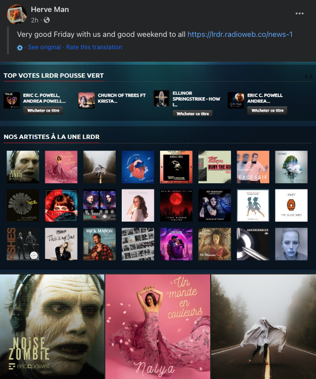 ecpowellmusic's tweet image. Looks what's playing on #LRdR radio!! NOISE ZOMBIE has been "resurrected" once again! Thanks @Herve and listeners!

lrdr.radioweb.co/news-1