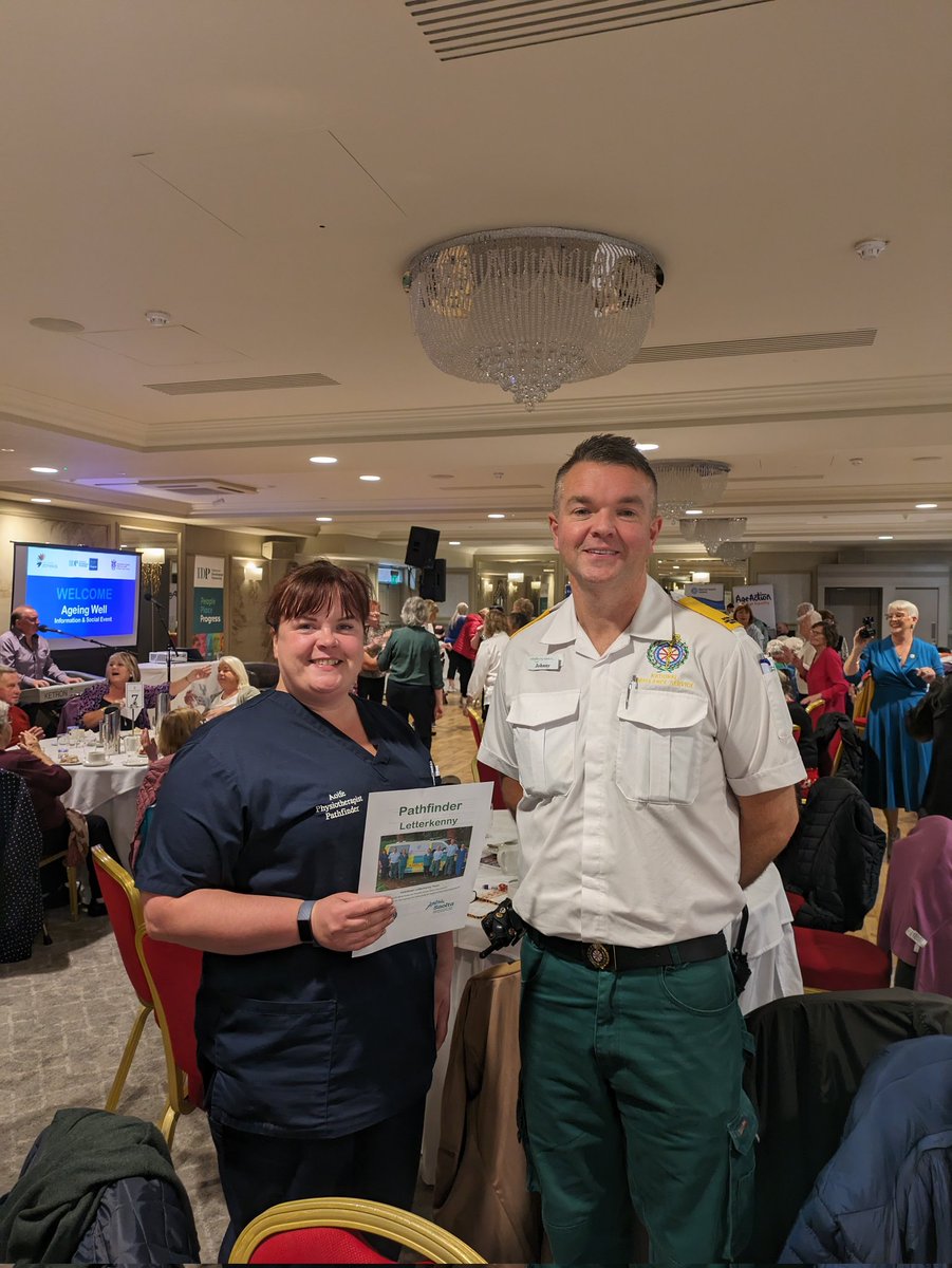 aoifebefa87's tweet photo. Delighted to represent @PathfinderLUH at the #agingwellevent in the Ballylifin hotel. We hope everyone had a great day and we were delighted to be there. #over65 #Donegalalternativecarepathways #inishowendevelopmentpartnership @AmbulanceNAS @slaintecare @JohnnyD93478089 https://t.co/SmjgsTDjGt