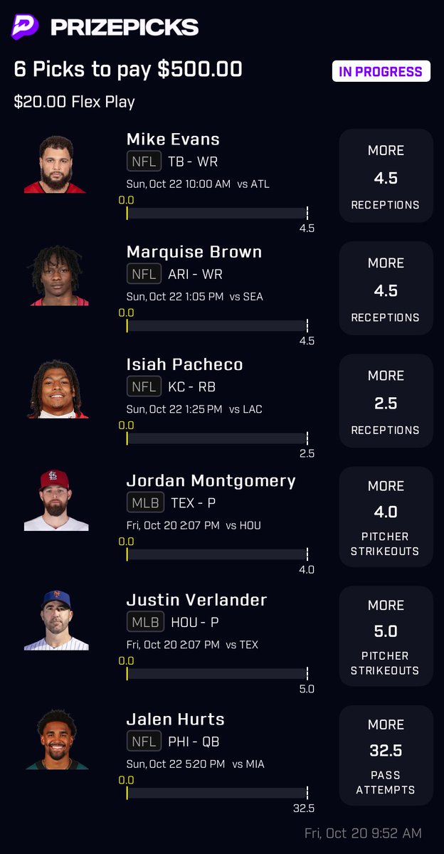 MitchDowd1's tweet photo. What do y’all think of my #flexplay for #prizepicks for today and Sunday? 
.
.
.
.
#football #baseball #nf #mlb https://t.co/vwqyJE0hdj