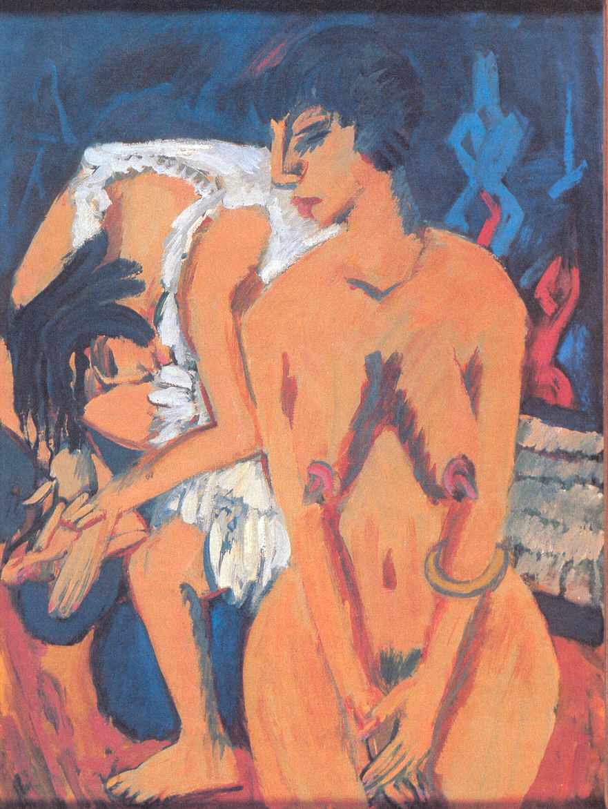vagina_museum's tweet photo. "Women" by Ernst Ludwig Kirchner, 1914. https://t.co/Ijfq1HowSZ