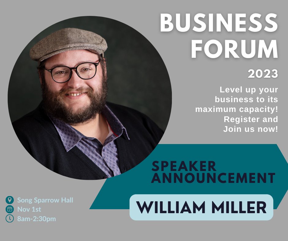 👏Presenting: The Retail Revolution - Taking Your Farmers Market Products to the Next Level  with William Miller at 10:30am during our Business Forum!

👏Register now at bit.ly/2023businessfo…

#2023businessforum #SAbigideas  #salmonarm #shuswapbusiness #salmonarmbusiness
