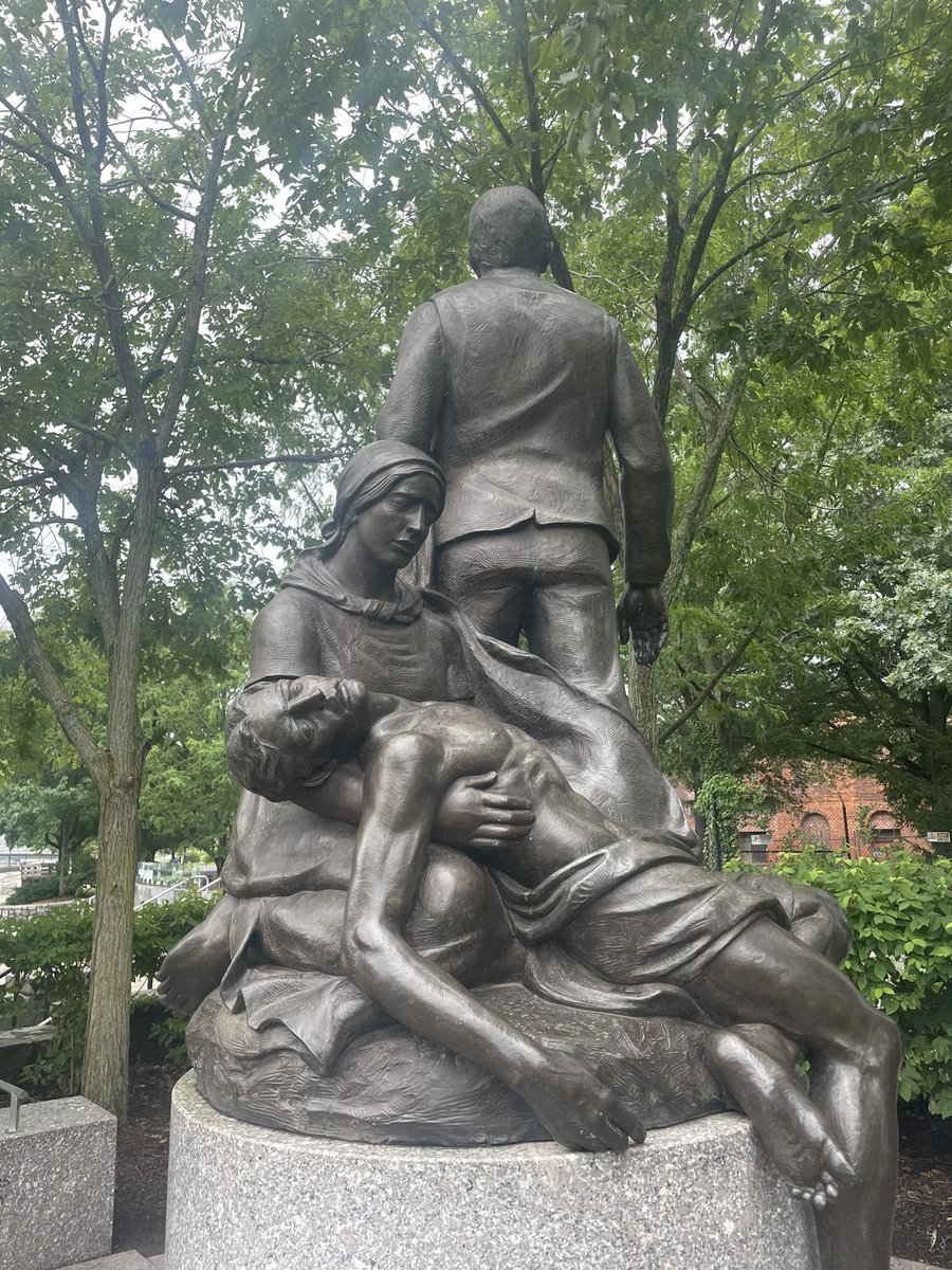 CummingsJa72753's tweet photo. Seeing this memorial of a Irish man dying of starvation did an effective job of capturing the sadness and fear of the people in Ireland. It was touching and a relief to know my great great relatives have safely traveled out of Ireland. #irish #irishfamine #memorial #ireland https://t.co/KGVBA3Up1Y
