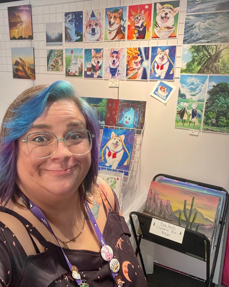 AmandaRuthArt's tweet photo. We’re all set up! Come find us in the TwitchCon Artist alley! Booth AA41. We’ve got original paintings and lots of prints, small paintings, Nintendo paintings, Ghibli paintings, and more! ❤️🎨 
#TwitchConLasVegas #TwitchCon #twitchcon2023 https://t.co/EzvmpFVAtc