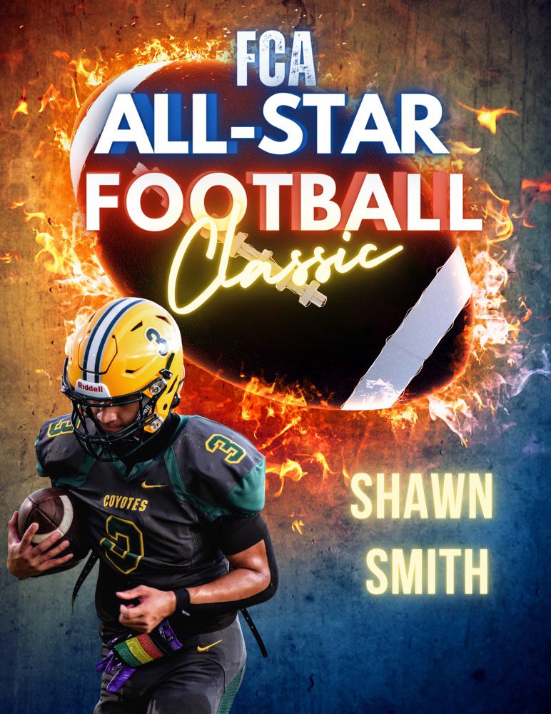 Congratulations Shawn Smith!!! Selected to the East FCA AllStar Team!!! <a href="/StayHowlin/">Coyote Football</a> <a href="/CCHS_Sport/">Cypress Creek High School Athletics</a> <a href="/TheCoyoteWay/">CypressCreek</a> <a href="/CoachTico/">Coach Hernandez</a> <a href="/KaitlynRidolph/">Ms. Ridolph</a>