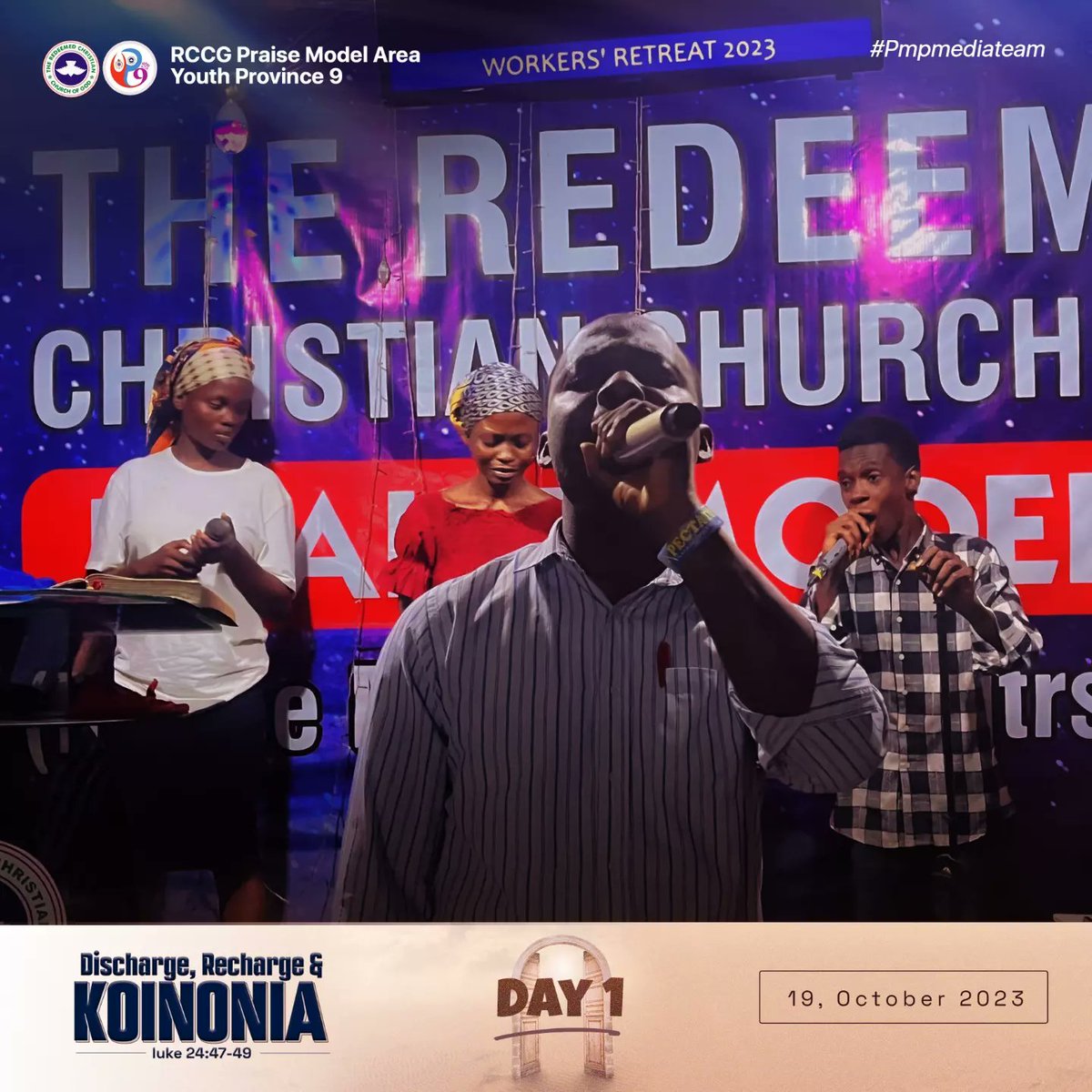 RCCGPMP's tweet photo. Pictorial Exerts from Day 1 of #workersretreat tagged Discharge, Recharge and Koinonia 🤗.
#day1 #workersretreat #workers #discharge #recharge #koinonia #rccgpmp #rccgworldwide #rccg https://t.co/QlG0E1AMvO