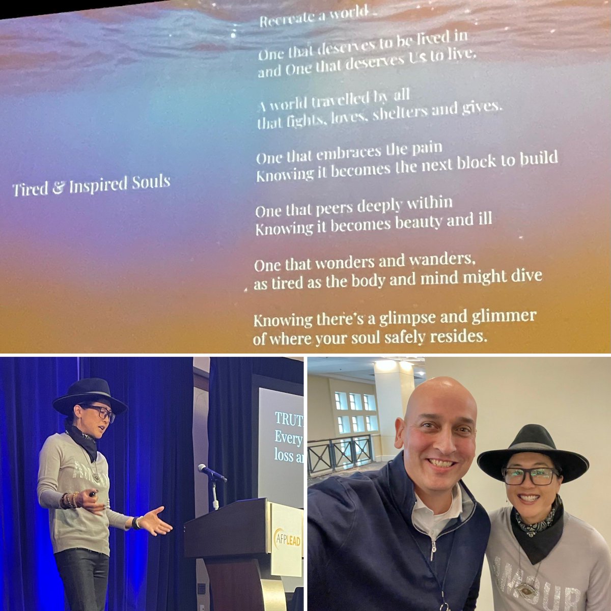 IanMAdair's tweet photo. It’s a special moment when you get the opportunity to meet one of your favorite authors and speakers you have admired from a far in IRL and they are even more authentic and kind in person. THANK YOU 🙏 to @byjennlim for inspiring our audience today at #AFPLEAD. #belonging #DEIB https://t.co/Dzbwz7Vt9f