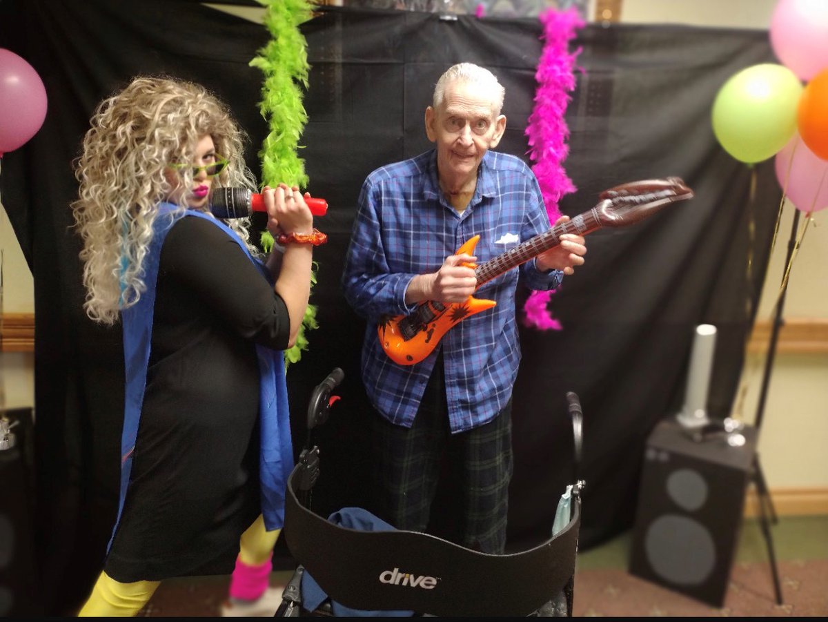 GenoaRetirement's tweet photo. Our 80's Theme Dinner was such a blast from the past! We rocked the house down and enjoyed delicious food from our culinary team! 🎸 
#TrilogyThemeWeeks #TrilogyLiving https://t.co/qft9Q5MPx4