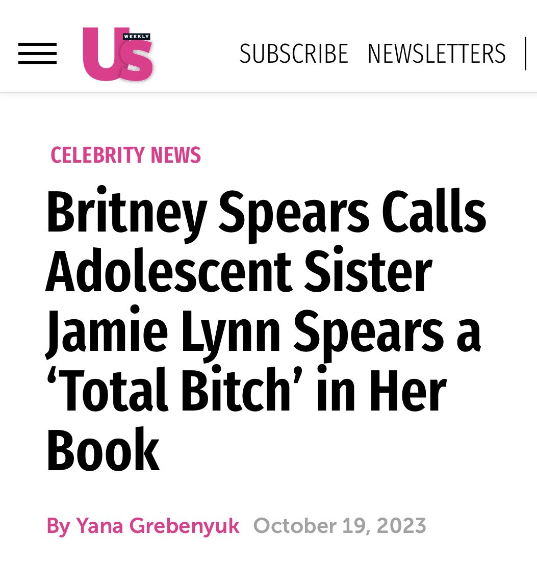 Britney Spears calls her sister Jamie Lynn a “total bitch” her new memoir #TheWomanInMe