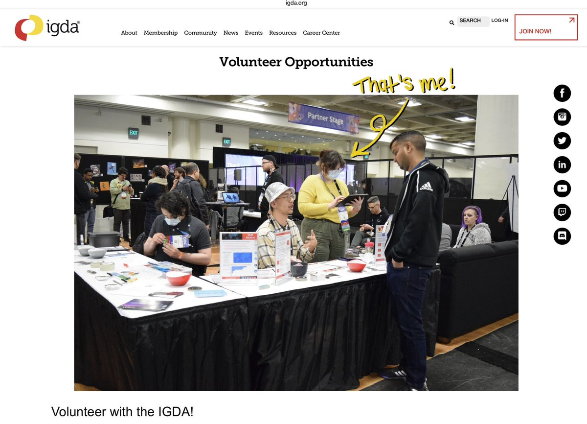 zelidaye's tweet image. My friend Jun (in the bucket hat) DMed me the other day saying that we are on the @IGDA's volunteer page! 

That's me at @Official_GDC 2023! An amazing, life changing experience, doing everything in my power to attend this year!
