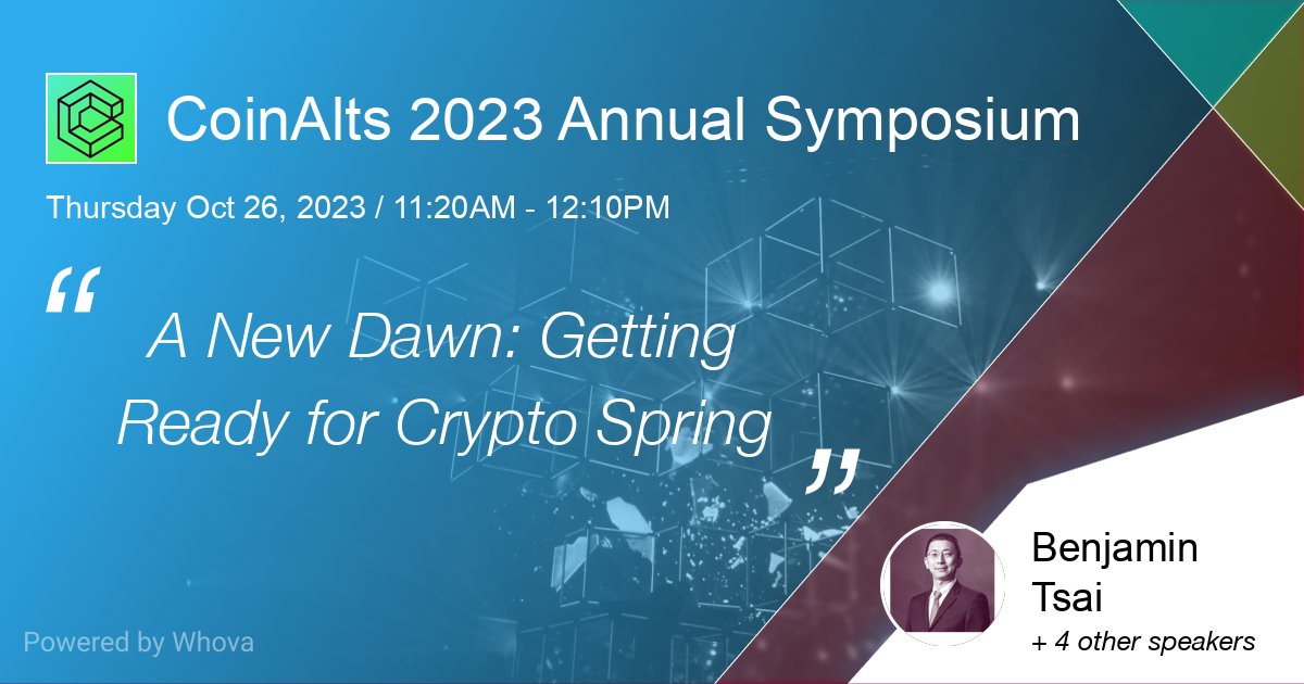 Wave Digital Assets (@wavedigital_) on Twitter photo We're delighted to share Benjamin Tsai, <a href="/wavedigital_/">Wave Digital Assets</a> President and Co-Founder will be speaking at <a href="/coinalts/">CoinAlts</a> 2023 Annual Symposium on 10/26 in San Francisco! Ben will speak on the panel, "A New Dawn: Getting Ready for Crypto Spring". We look forward to connecting! #CoinAlts2023 We're delighted to share Benjamin Tsai, <a href="/wavedigital_/">Wave Digital Assets</a> President and Co-Founder will be speaking at <a href="/coinalts/">CoinAlts</a> 2023 Annual Symposium on 10/26 in San Francisco! Ben will speak on the panel, "A New Dawn: Getting Ready for Crypto Spring". We look forward to connecting! #CoinAlts2023