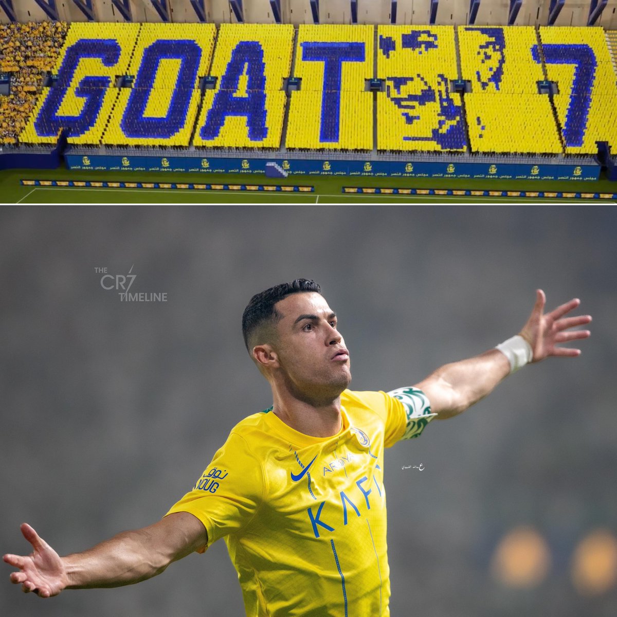 🚨

Al Nassr's tifo for Cristiano Ronaldo is READY for tomorrow's match.