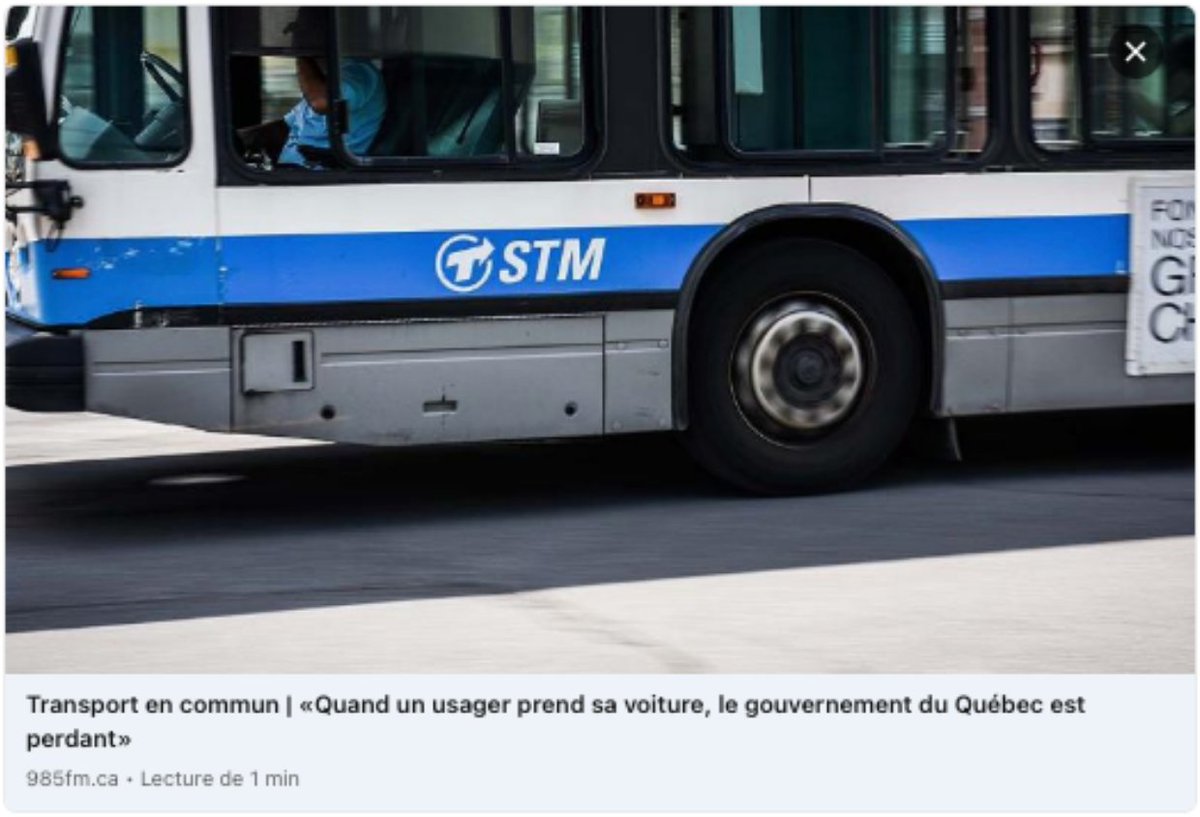 La professeure <a href="/MorencyCat/">Catherine Morency</a> vise juste🎯: « dès qu’on se met à réduire le service, ça coûte plus cher pour tout le monde. […] Les études le démontrent bien, chaque $ investi dans le TC coûte moins cher à la société qu’un $ investi dans le réseau routier. »
985fm.ca/audio/585148/q…