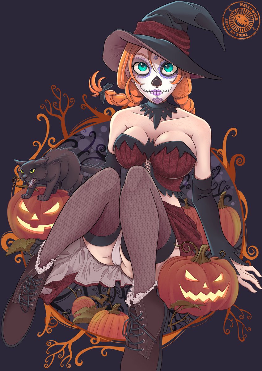 Trick or Treat?
Why not both!
🤠+🎃+👻
It's Witching Hour!

(Dia de los Muertos variant for extra fun)