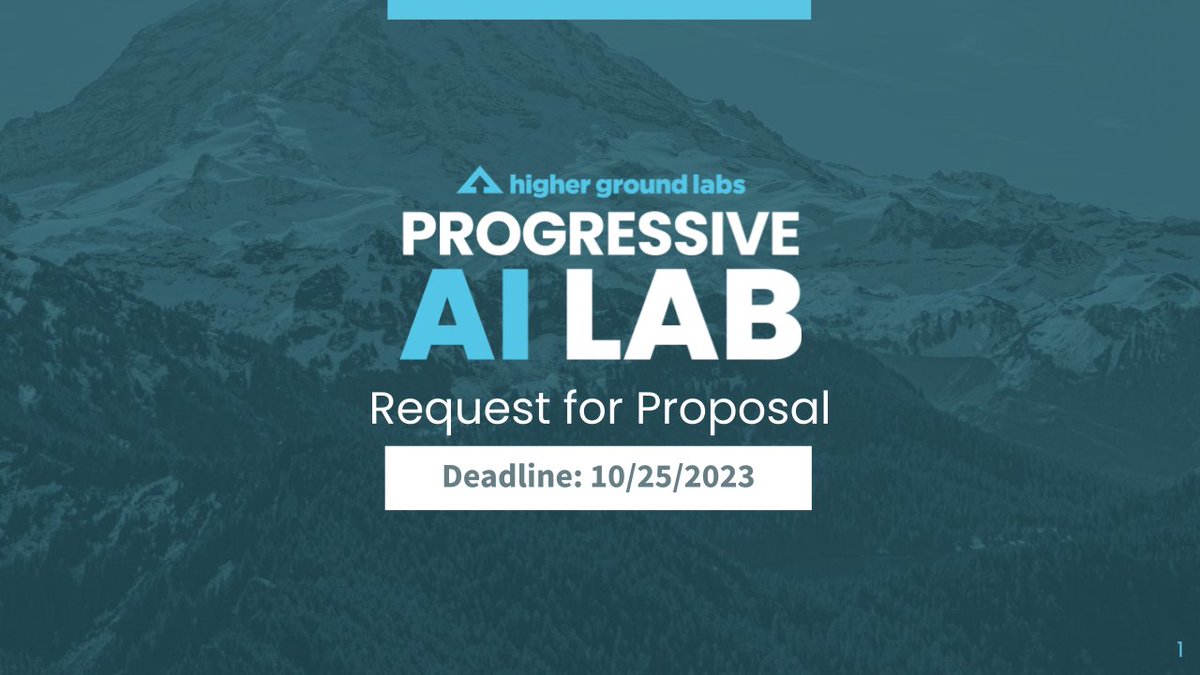 highergroundlab's tweet photo. 💡 Have an idea for #GenerativeAI in politics + campaigns?

HGL's #ProgressiveAILab is offering $20k grants to help fund your idea development. Submit your response to our Request For Proposal by 10/25/23 to be considered.

Submission link. ⬇🧵 https://t.co/zRKLWvPfp0