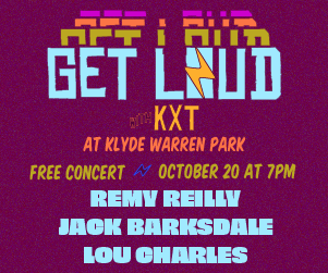 Tonight! Get Loud with us and @kxtradio at @KlydeWarrenPark with @remyreillymusic & @LouCharlesTX #supportlivemusic