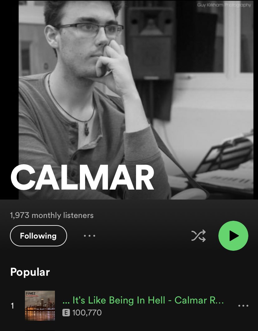 calmarfry's tweet photo. 100K!!! Thank you to everyone that’s streamed the song and the album https://t.co/UY8Wnz8gLK