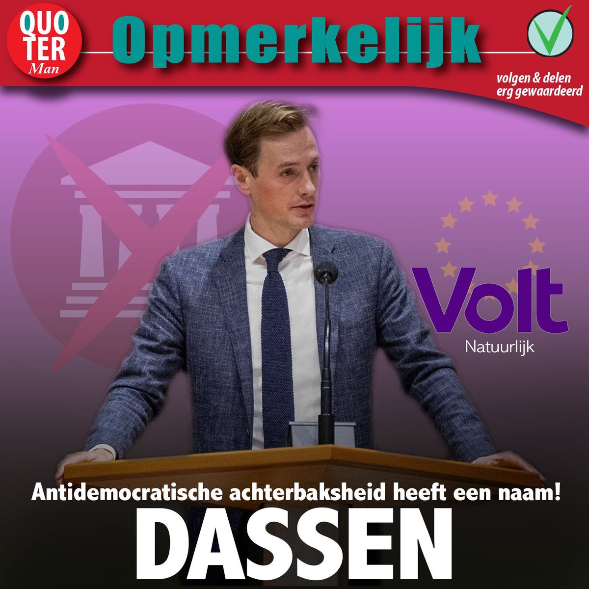 dlingrid89's tweet photo. @DassenLaurens @volkskrant Ach, zei dat je spiegelbeeld vanmorgen, dat jij aan kiezersbedrog doet Laurens Soros, de anti NL en antidemocratische puppet partij?
#hypocriet #onruststoker #nexit
#stemwijs #stemgeenVolt #stemzeweg https://t.co/cyOdu6VbV8