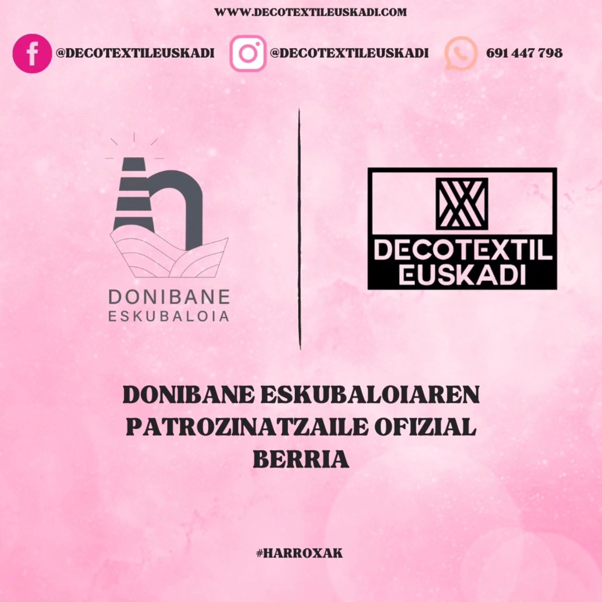 Donibaneet's tweet photo. ¡OFICIAL!
Nos alegra comunicar que hemos llegado a un acuerdo con @decotextileuskadi para las siguientes dos temporadas, ¡esperamos tener muchos exitos juntos!
#familiarroxa
#harroxak #donibaneskubaloia #decotextileuskadi #ongietorri https://t.co/Bsh93zRjEc