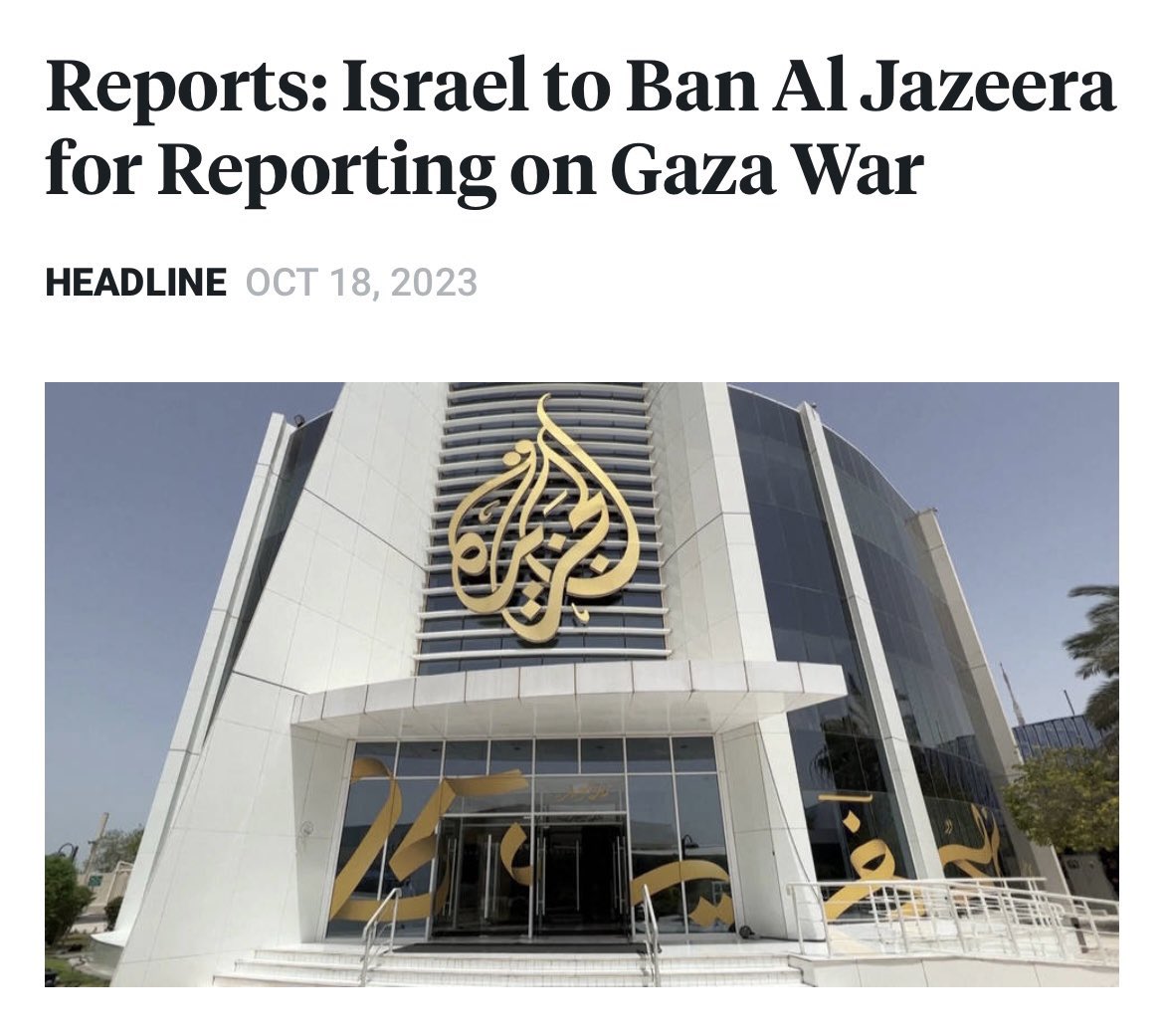 jacksonhinkle's tweet photo. 🇮🇱 ISRAEL has BANNED Al Jazeera for reporting the TRUTH about the Gaza War.

🇷🇺 Reminds of me of when Russian news was BANNED at the start of the Ukraine War! https://t.co/3fLtLqQ5zr