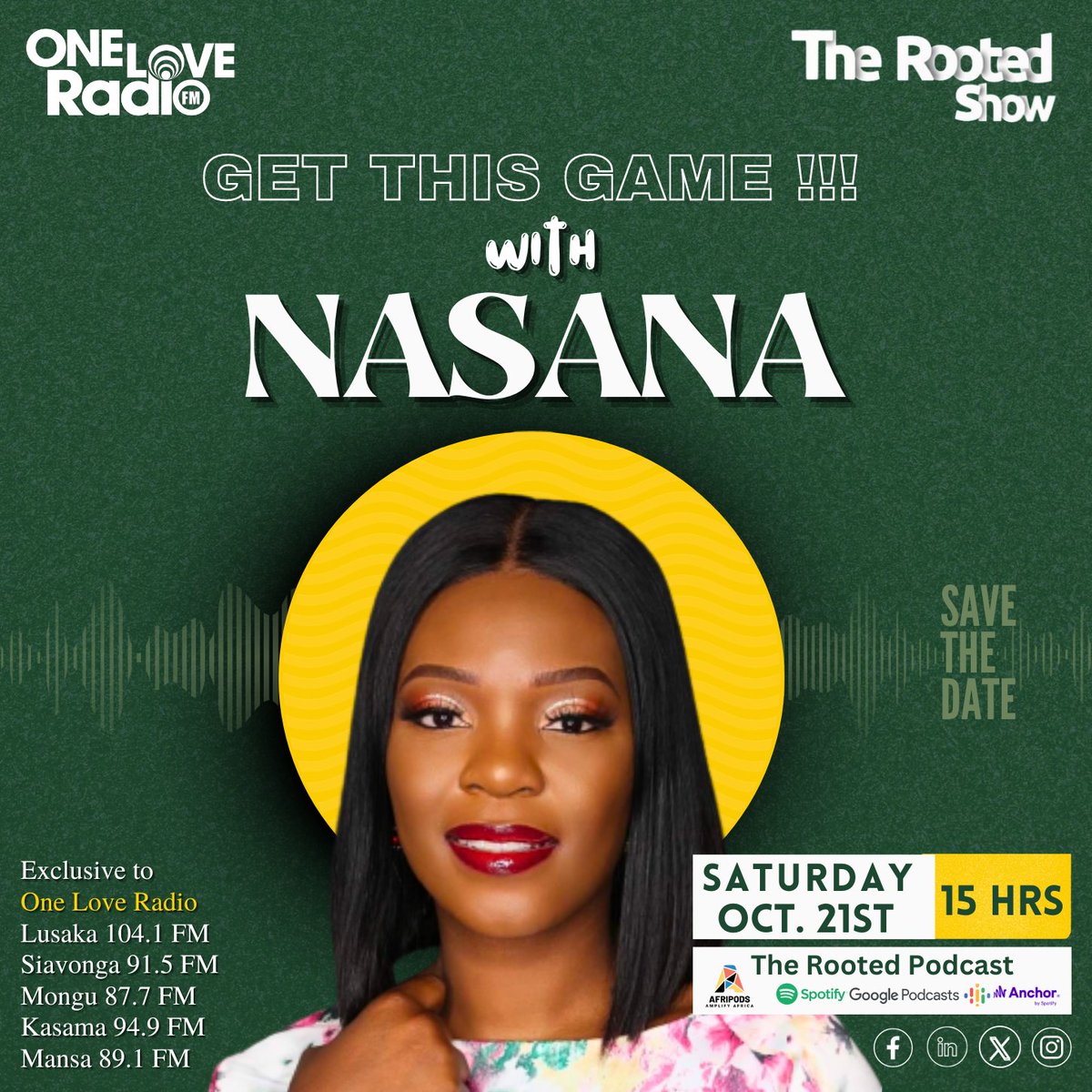 ShowRooted's tweet image. 🎮 𝐑𝐞𝐚𝐝𝐲 𝐭𝐨 𝐋𝐞𝐯𝐞𝐥 𝐔𝐩?   

Join us for a captivating conversation with @Nasanamusic ,to explore the Connection Between Artistry and Mental Well-being.

🗓️ Oct 21, 2023, 3 PM Sharp!! 📷 Tune in online at onelovezambia.com