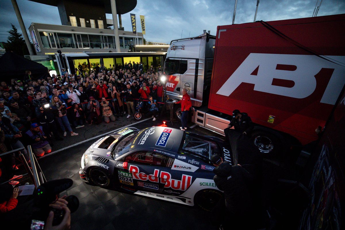 abtmotorsport's tweet photo. Big moment for us tonight presenting our package for the 2024 @DTM and welcoming back Red Bull. 

Also extremely proud that all the other partners continue to be on board as well as our two drivers Ricardo Feller and @KelvinvdLinde.

#ABTSportsline #GivesYouWings #DTM #DTM2024 https://t.co/PhmrobPBVU