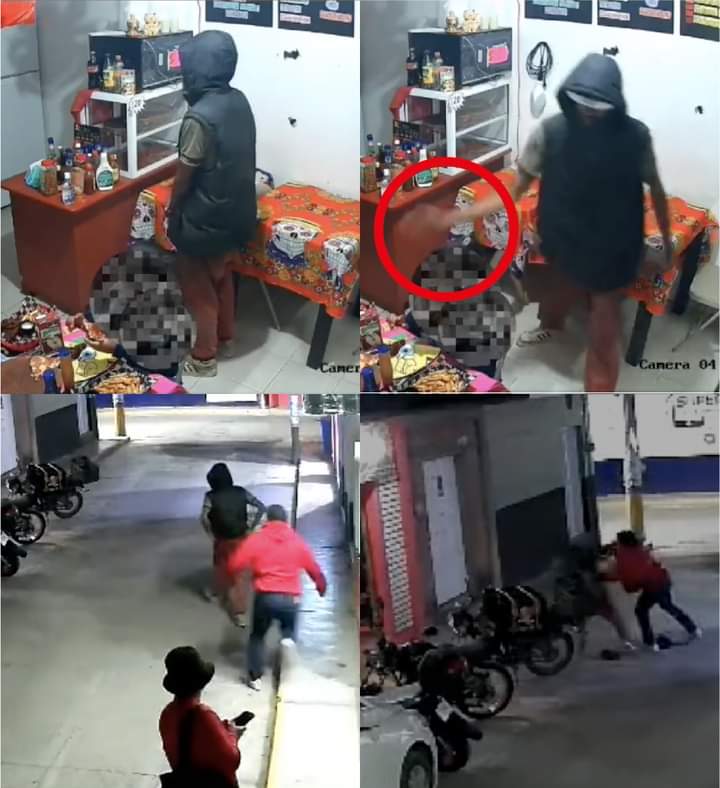 CapitalOax's tweet photo. 😱Anoche un padre y su hijo se encontraban consumiendo sus alimentos en una pizzería, cuando un hombre en situación ingresó al local y sin motivo alguno propinó un golpe al pequeño, el sujeto intentó huir, pero fue alcanzado por el padre, quien  le propinó una golpiza.  #Oaxaca https://t.co/NTeHdQ2BZv