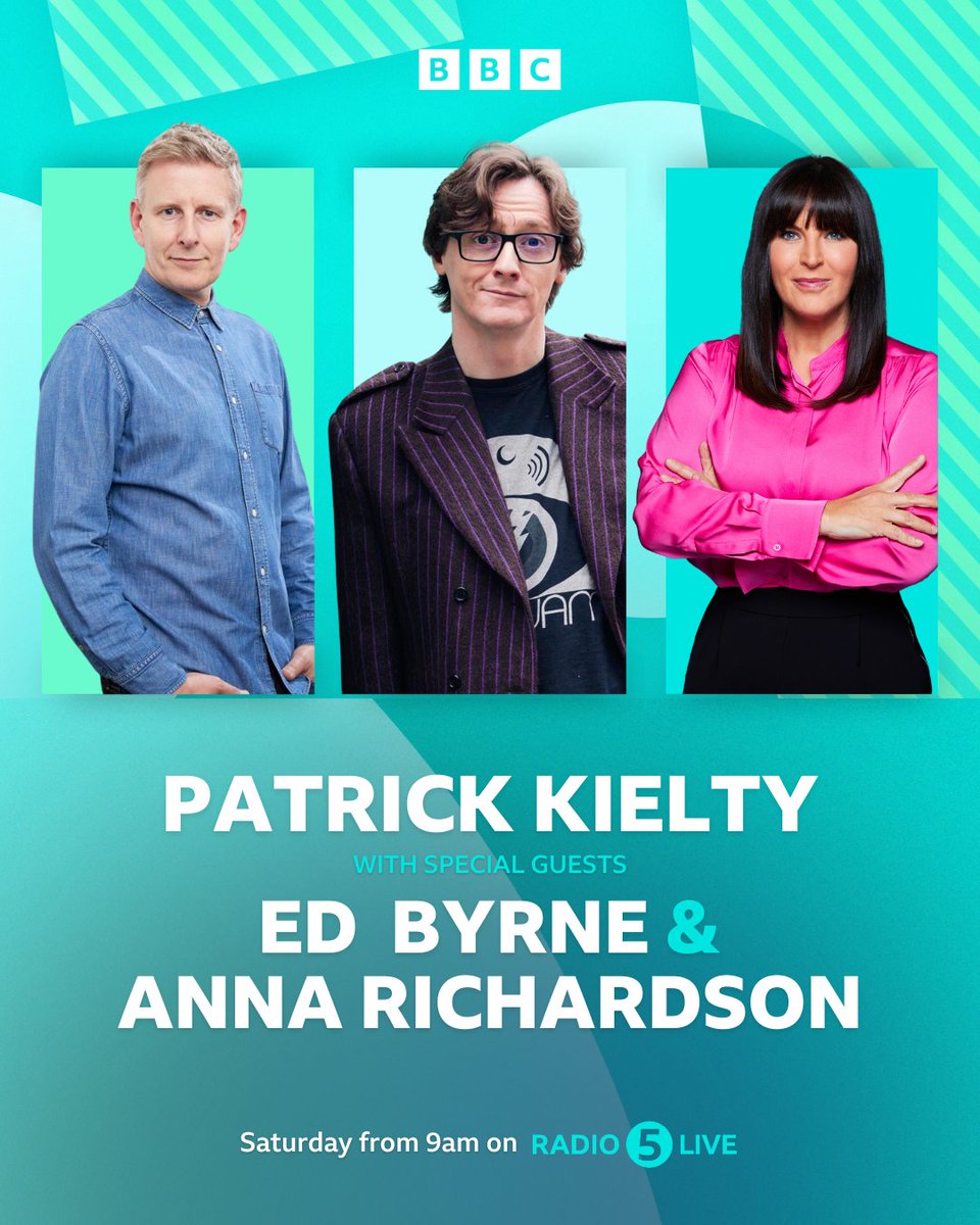 Another great show tomorrow with @PatricKielty lined up from 9am on @BBC5Live 🤩 Great guests plus all the usual favourites such as Beat The Commentator, Kids Take Charge and the 5 Live Lounge 📻