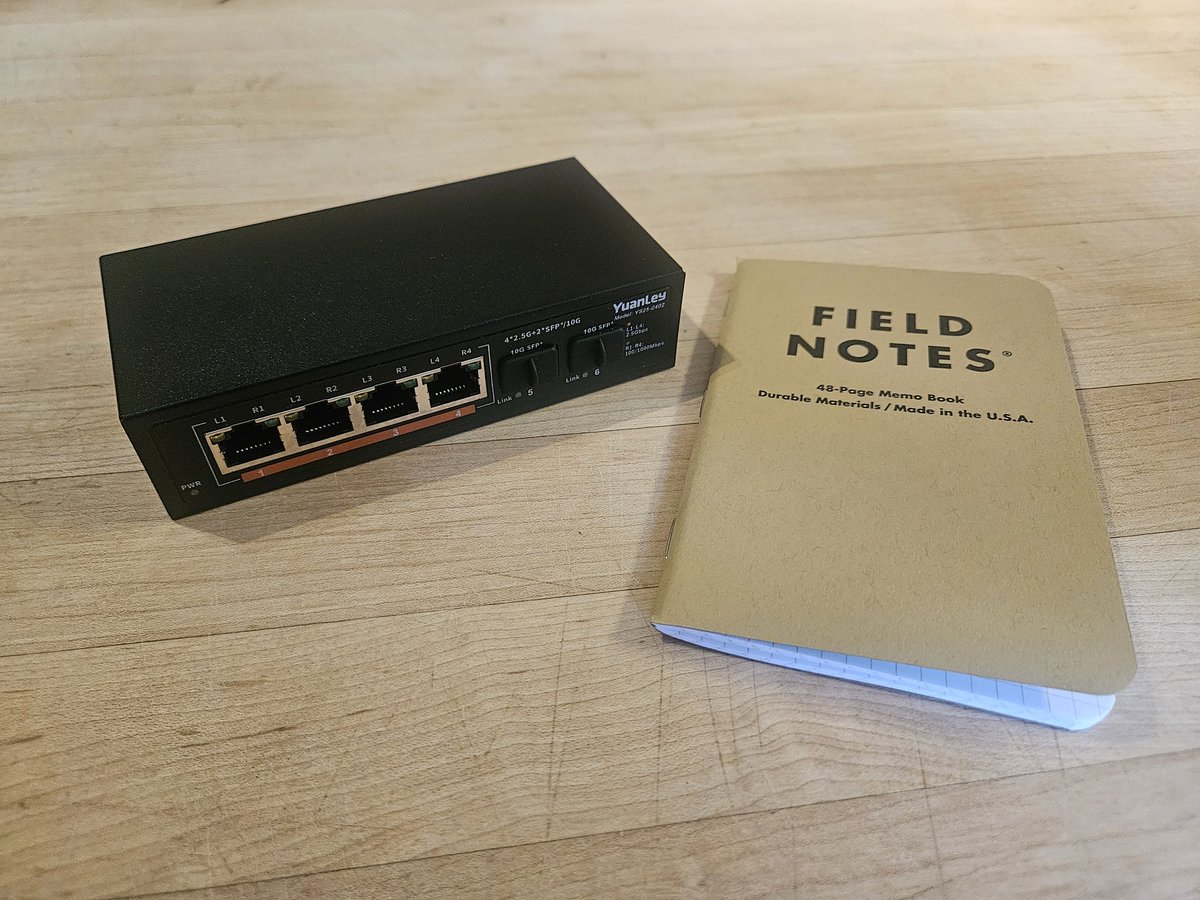 jrperry's tweet photo. I gave in and bought this 2.5G switch with 10G uplinks on Amazon Prime Day. I have been waiting for @Ubiquiti to come out with 2.5g non-PoE switches. https://t.co/dgxAWvTsfe