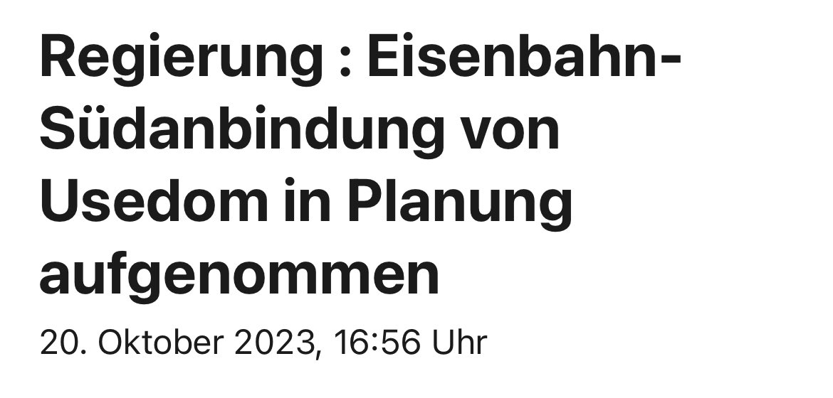 Damit nehme nach jahrzehntelangem Stillstand die Realisierung des Projektes endlich Fahrt auf, sagte der FDP-Bundestagsabgeordnete <a href="/C_Bartelt/">Christian Bartelt</a> nach der Abstimmung. Das Vorhaben werde als Vorhaben des «potenziellen Bedarfs» gelistet.
zeit.de/news/2023-10/2…