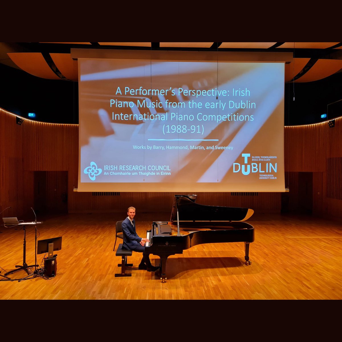 TUconservatoire's tweet photo. A fascinating lecture recital from Jimmy Goeijenbier this afternoon in our Concert Hall in Grangegorman. #performancespace #university #lecturerecital #piano #research #tudublinconservatoire https://t.co/UveljpXRev