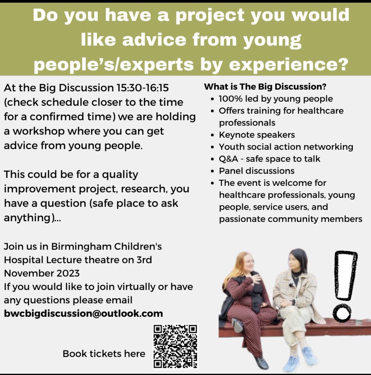 The big discussion is officially two weeks away. In order to achieve meaningful co- production we need true collaboration between young people and our wonderful staff. We can not do this alone, so if you haven’t already, PLEASE SHARE AND BOOK A TICKET NOW!!