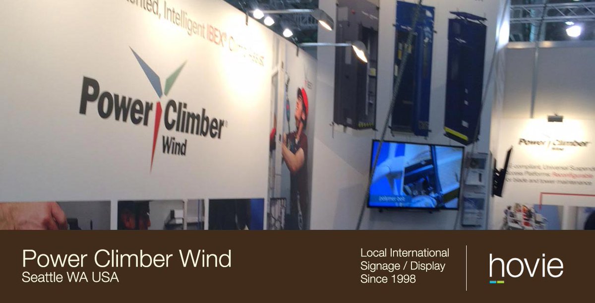 Tradeshow graphics for PowerClimber Wind. #tradeshowgraphics #powerclimber #signdesign #hovie