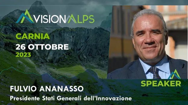 Stati G. Innovazione (@sginnovazione) on Twitter photo Il Presidente #SGI <a href="/FAnanasso/">Fulvio Ananasso</a> il 26 ottobre a <a href="/VisionAlps/">VisionAlps</a> 2023: evento pensato per rendere le nostre montagne spazio ideale per accelerare la trasformazione digitale in equilibrio con #sostenibilità e attrarre startup e talenti in ambito #digitale.Info👉🏻rb.gy/pxw9a Il Presidente #SGI <a href="/FAnanasso/">Fulvio Ananasso</a> il 26 ottobre a <a href="/VisionAlps/">VisionAlps</a> 2023: evento pensato per rendere le nostre montagne spazio ideale per accelerare la trasformazione digitale in equilibrio con #sostenibilità e attrarre startup e talenti in ambito #digitale.Info👉🏻rb.gy/pxw9a