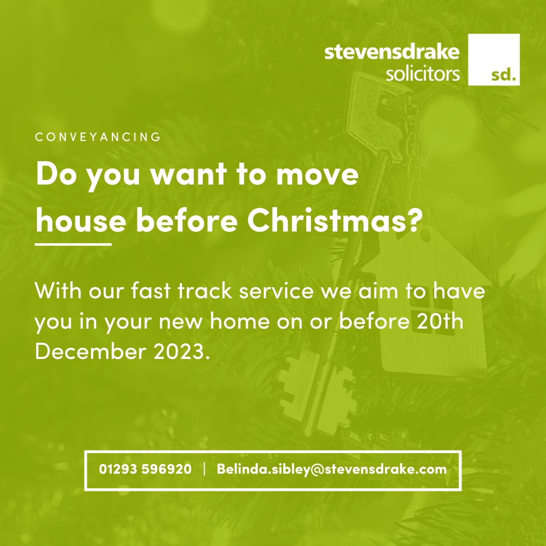stevensdrake's tweet image. Contact us for our #fasttrackservice! 🎅
📧 Belinda.sibley@stevensdrake.com
📱 01293 596920

Deadlines:
📅 Leasehold: 31st Oct 2023
📅 Freehold: 13th Nov 2023

Learn more about how you can #movehouse before #Christmas 👉 bit.ly/46wtOKH