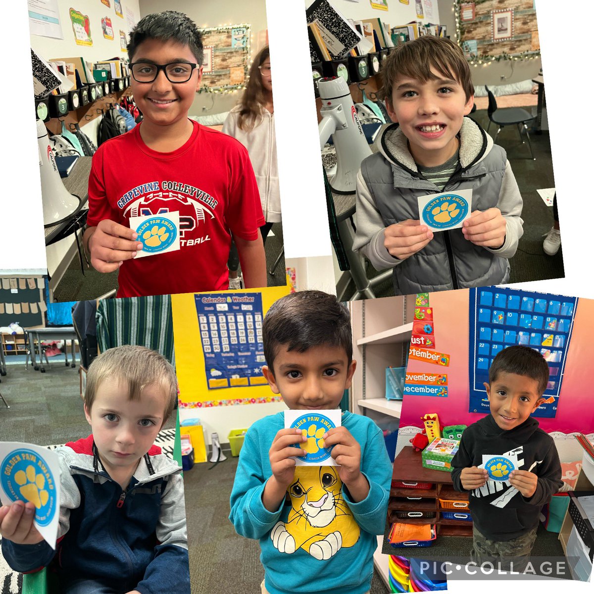 BearCreekElem's tweet photo. Our Golden Paw recipients for the week!! 💙💛🐾 https://t.co/5d7nJKyQi4