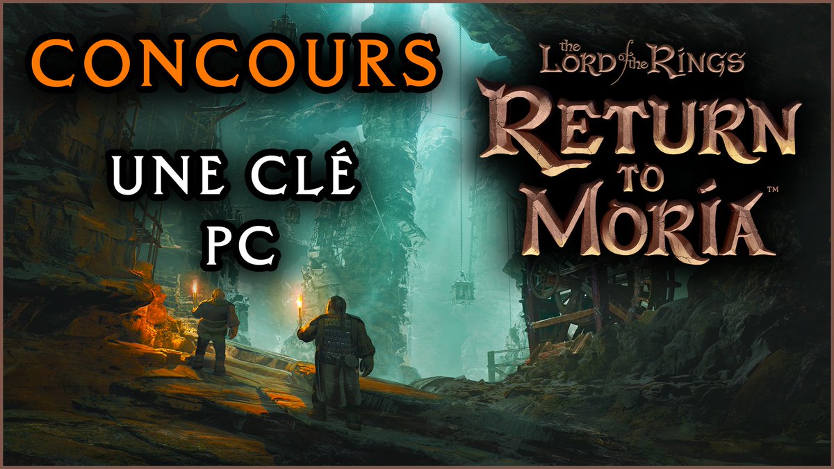 🎁CONCOURS🎁

🌟 À l'occasion de la sortie du Seigneur des Anneaux Retour en Moria, je vous offre la chance de gagner une clé PC pour plonger au cœur de Khazad-dûm 🗝️

✅RT + Suivre <a href="/Elrohir_BFME/">Elrohir 🌿</a>
✅Être abonné à ma chaîne YouTube
✅ Dis moi ton nain préféré 👇

TAS 24/10/2023 ⛏️