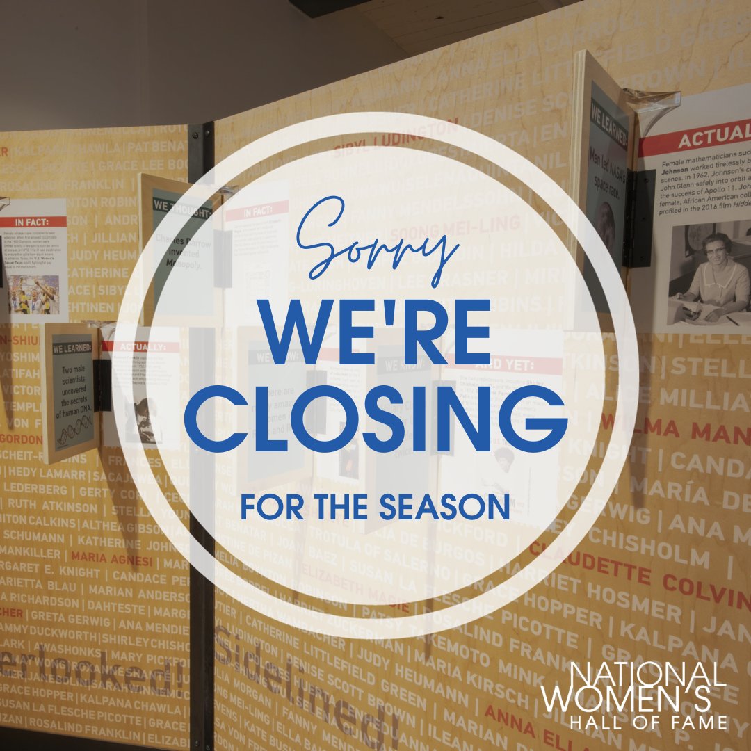 As the leaves turn and winter approaches, we are taking a short break for the winter. The museum will be closed for the season starting on October 27. #womenofthehall #fingerlakes #senecafalls