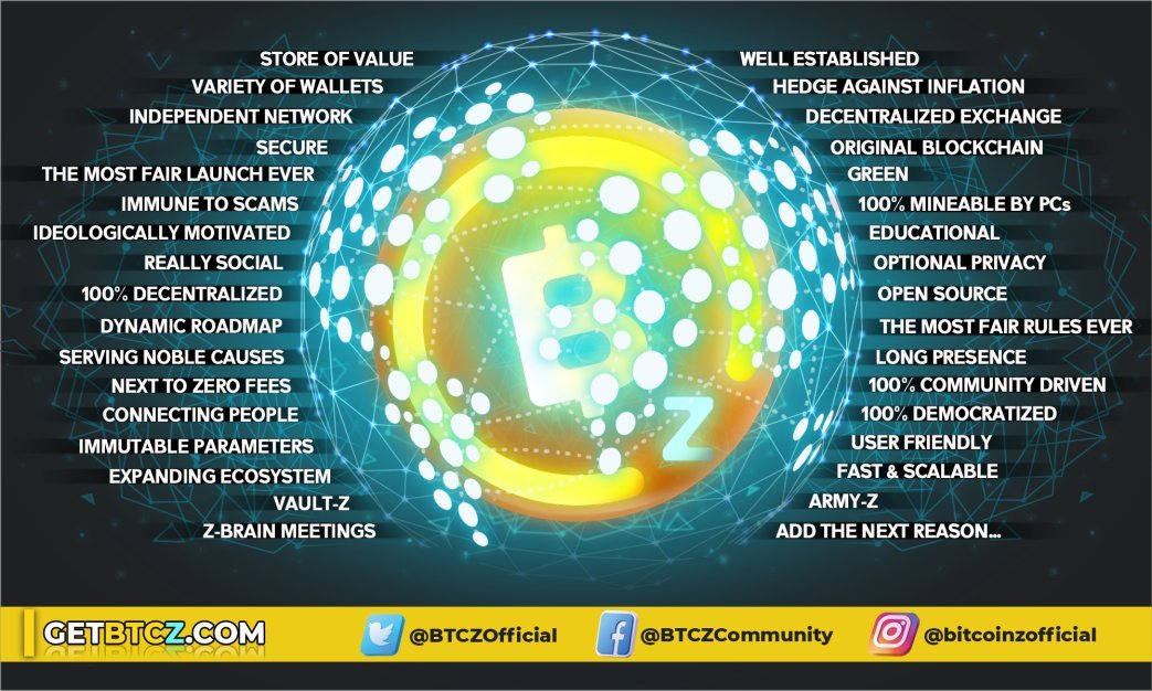 #BitcoinZ is the most #undervalued #Gem right now.Launched on 2017 with the most #fair #rules and always fulfilling it's foundation principles,is a shockingly #pure #crypto #community
#cryptocurrency #BLOCKCHAIN #crypto #ETH #BTC #BNB #altcoins #USDT #TRX #bitcoin #Ethererum #LTC