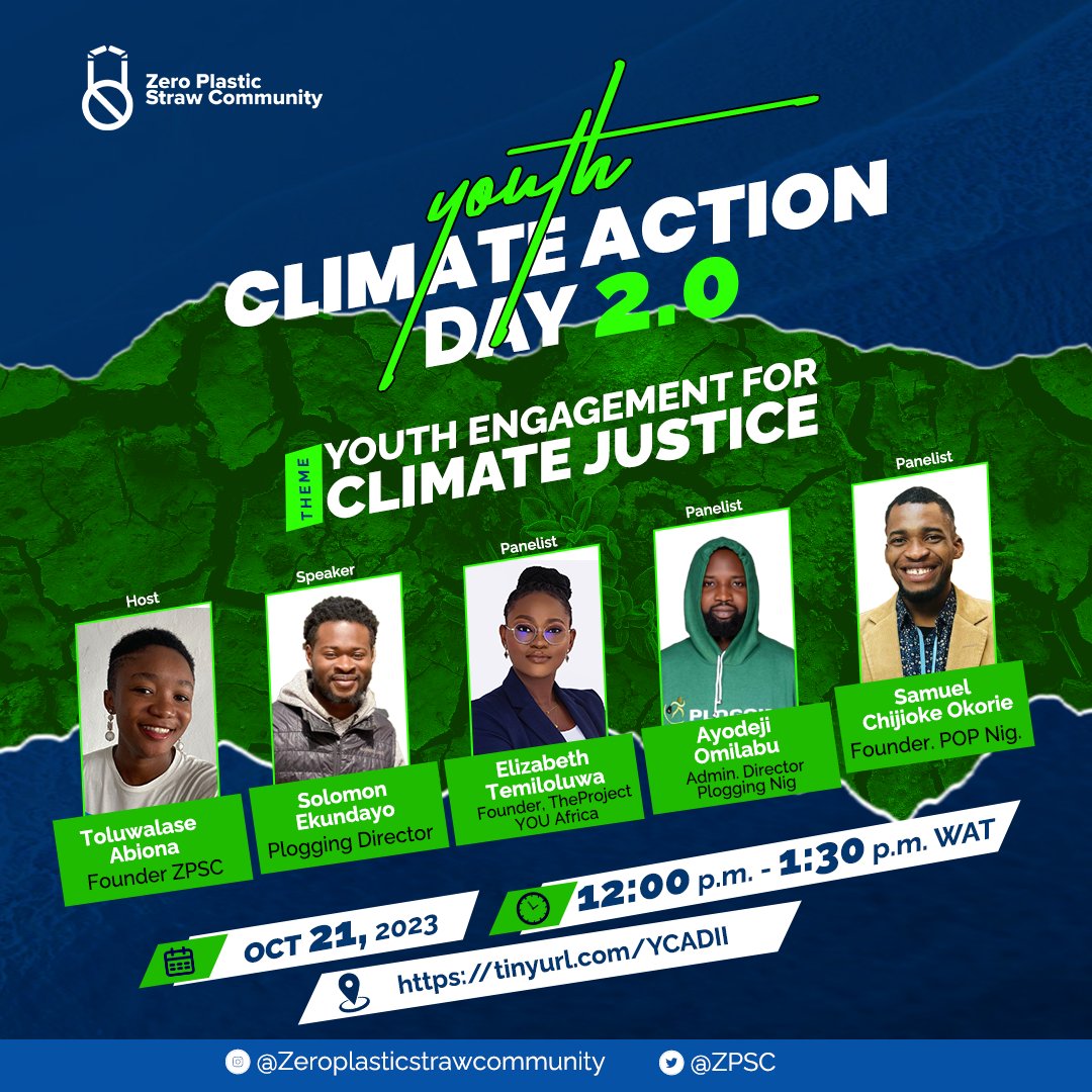 I will be joining as a panellist speaker on youth engagement for Climate Justice at the Zeroplastic Strawcommunity to mark its 2nd year anniversary and Youth Climate Action Day 2.0 #YCAD 2.0.
Click on the link to register: docs.google.com/forms/d/e/1FAI…

#ClimateAction #climatecrusader