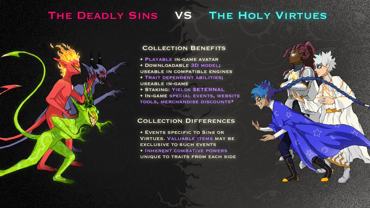 𝐄𝐓𝐄𝐑𝐍𝐀𝐋𝐒😈😇
🔥𝐒𝐢𝐧𝐬 𝐯𝐬 𝐕𝐢𝐫𝐭𝐮𝐞𝐬🪽

#EternalsForever #Cardano #CNFT #Gaming