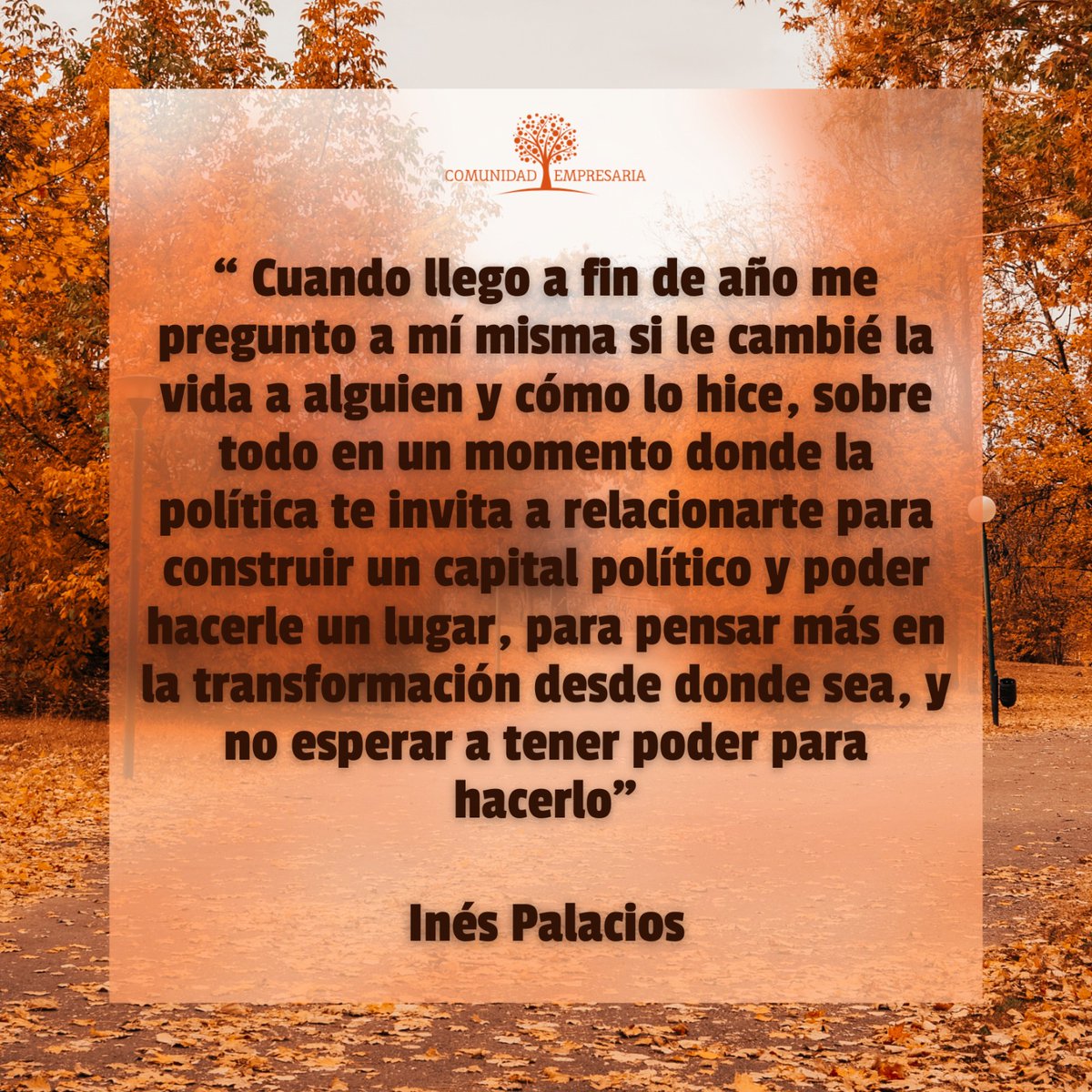 Acompañamos el contenido semanal con una reflexión de Inés Palacios 🤝🏼

#inespalacios #reflexiones #sociedad #comunidadempresaria
