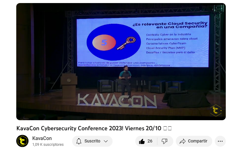 AdrianneGonz1's tweet photo. Building a cloud security strategy from scratch. #LorenzoAracena desde #Ar con nosotros exponiendo sobre dicho tema en @KavaConPy #kavacon2023 #kavacon #ciberseguridad #Paraguay https://t.co/xmeNSjHxQV