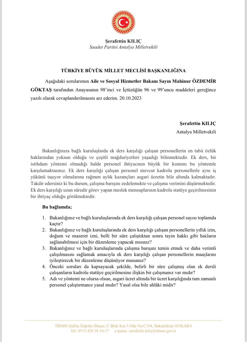 Sn. Bakan <a href="/MahinurOzdemir/">Mahinur Özdemir Göktaş</a>’e net bir sorumuz var:

En temel özlük haklarından yoksun ve asgari ücretin bile altında bir ücret karşılığında tam zamanlı personel çalıştırmak yasal mıdır? Yasal olsa bile ahlâki midir?
