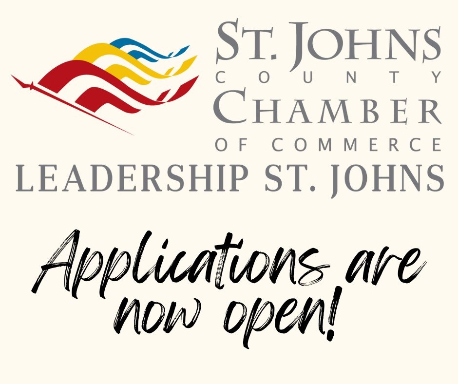 yoursjcchamber's tweet photo. It's the moment everyone's been waiting for!

Applications for the 2024 Class of Leadership St. Johns are now open! Head over to our website for more information: https://t.co/i7b4JFlF2U https://t.co/WCUdvs2Wmb